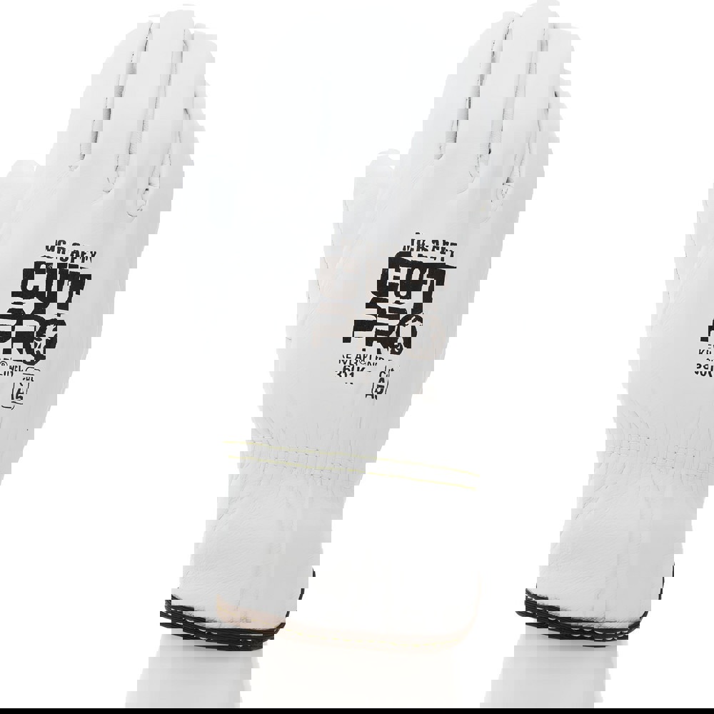 Cut-Resistant Gloves: Size 2X-Large, ANSI Puncture 3, Kevlar Lined, Goatskin